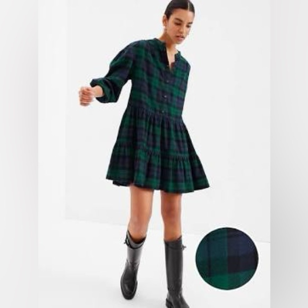 Plaid Green and Blue Dress